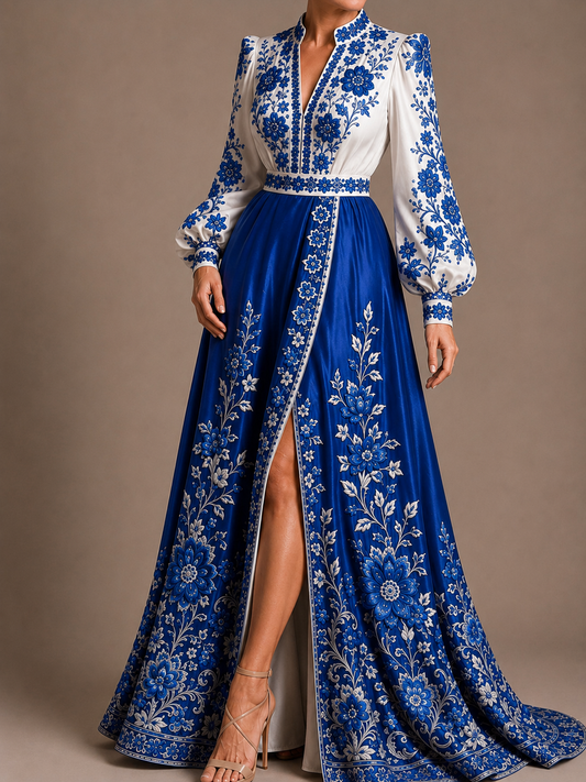 Vestido Largo Bordado 593